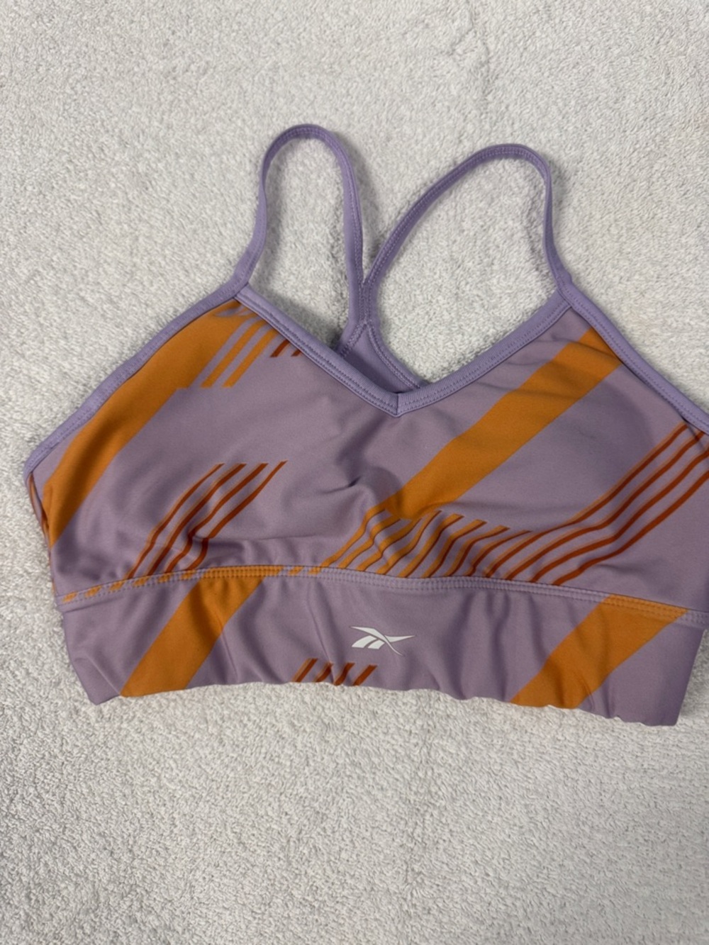 Reebok Lavender and Orange Striped Light-Support Sports Bra